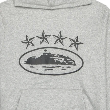 Corteiz 4Starz Alcatraz Hoodie Gray