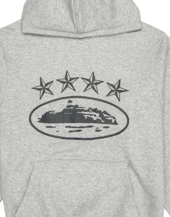 Corteiz 4Starz Alcatraz Hoodie Gray