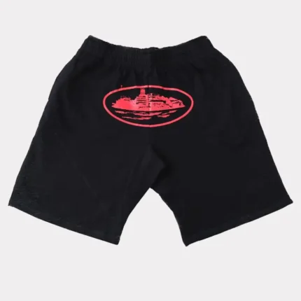 Corteiz Alcatraz Shorts in Schwarz/Rot