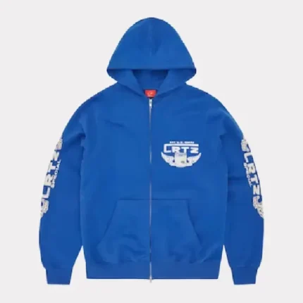 Corteiz Gasolina Double Zip Hoodie Royal Blue