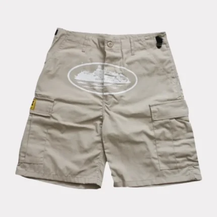 Corteiz Guerillaz 21 Cargo Shorts Beige